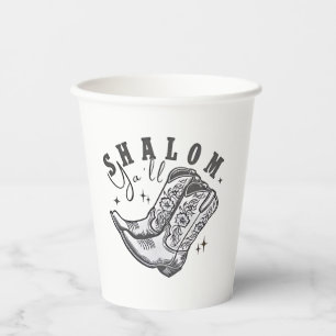 Shalom Y'all Cowboy Jewish Hanukkah West  Paper Cups