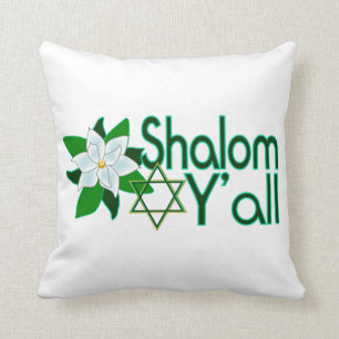 Shalom Y'all Magnolia Cushion