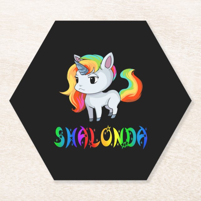 Shalonda Unicorn Paper Coaster (Front)