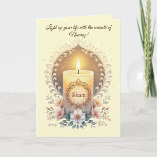 Sham Symbol of Light and Renewal in Persian  Card