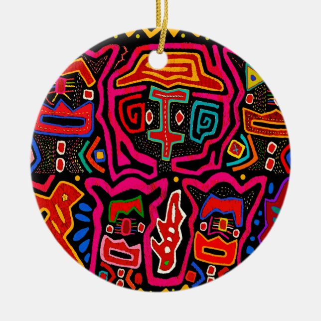 Shaman Demon Spirits and Dreams Ceramic Tree Decoration (Front)
