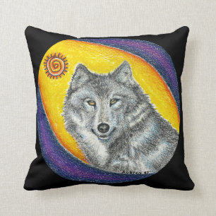 Shaman Healing Wolf Cushion
