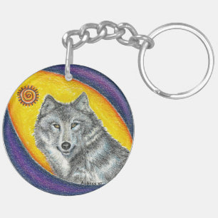 Shaman Healing Wolf Key Ring