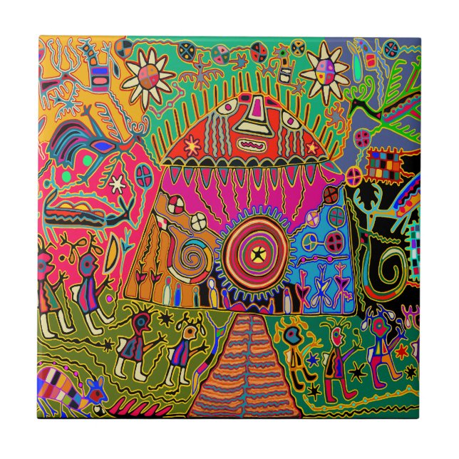Shaman Peyote Dreams Ceramic Tile (Front)