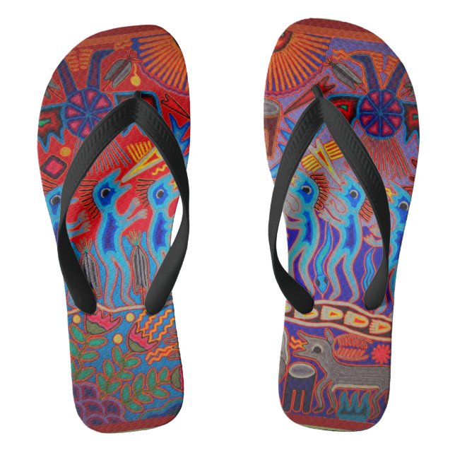 Shaman Peyote Ritual Flip Flops (Footbed)