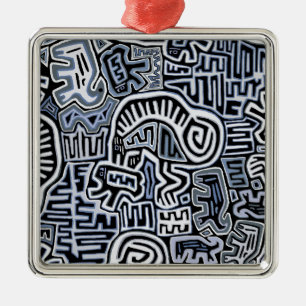 Shaman Peyote Ritual Mola Metal Tree Decoration