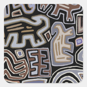Shaman Peyote Serpent Ritual Spirits Square Sticker