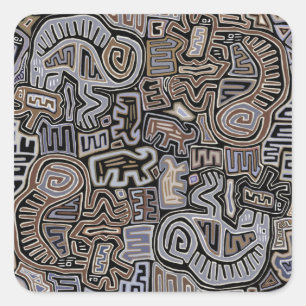 Shaman Peyote Serpent Ritual Spirits Square Sticker