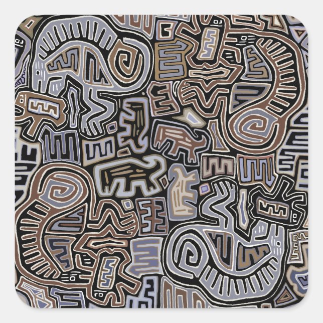 Shaman Peyote Serpent Ritual Spirits Square Sticker (Front)