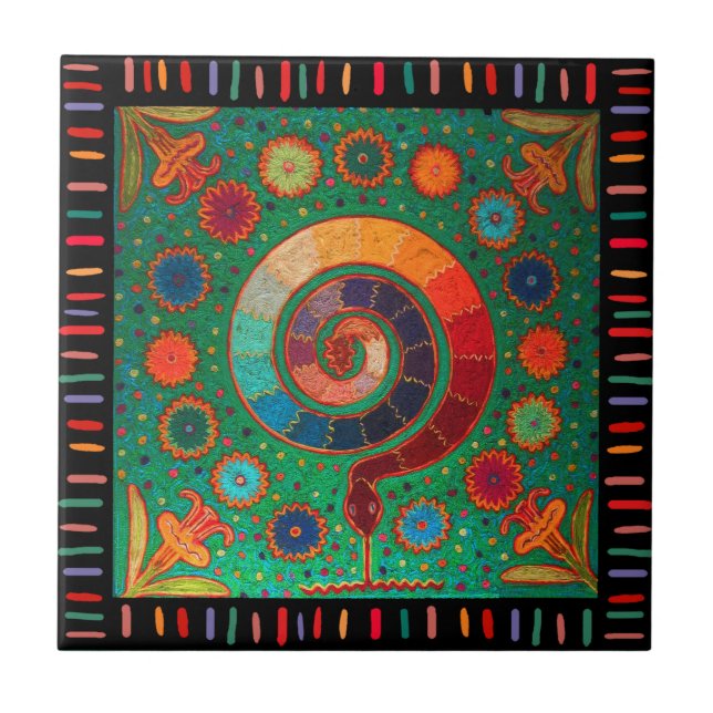 Shaman Serpent Spirit Rainbow Tile (Front)