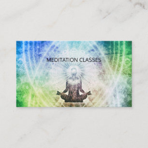 Shaman Surrounded By Light Meditation And Yoga Business Card