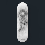 *~* Shamanic Dream Catcher Tribal Shaman Sacred Skateboard<br><div class="desc">* Western BOHO American Watercolor Abstract Dream Catcher Journey with lovely Feathers as a Shamanic symbol for a Native American Spiritual Healer or BOHEMIAM design. * . *** The colours are soft BLACK WHITE and GRAYS .. This spirit based esoteric popular boho creative abstract modern dreamcatcher and feathers design will...</div>