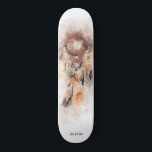 *~* Shamanic Sacred Dream Catcher Tribal Shaman Skateboard<br><div class="desc">* Western BOHO American Watercolor Abstract Dream Catcher Journey with lovely Feathers as a Shamanic symbol for a Native American Spiritual Healer or BOHEMIAM design. * . *** The colours are soft BROWN , TAN, BRONZE and COPPER .. This spirit based esoteric popular boho creative abstract modern dreamcatcher and feathers...</div>