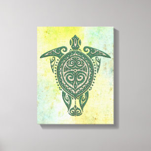 Shamanic Sea Turtle Symbol + your ideas Canvas Print