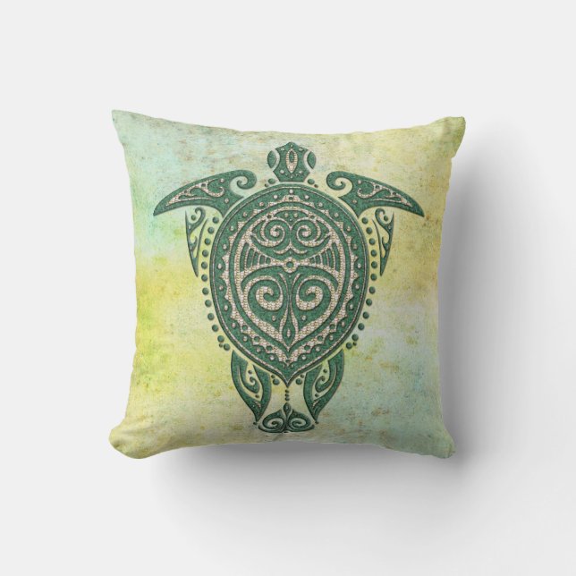 Shamanic Sea Turtle Symbol + your ideas Cushion (Front)