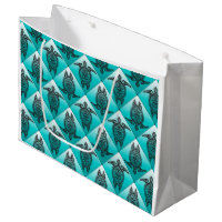 Shamanic Sea Turtles Pattern - cyan