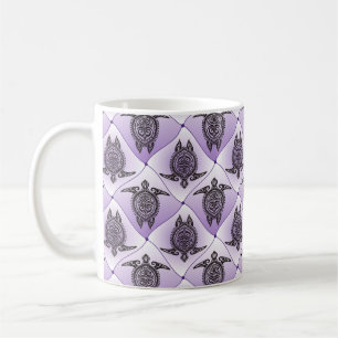 Shamanic Sea Turtles Pattern - violet Coffee Mug