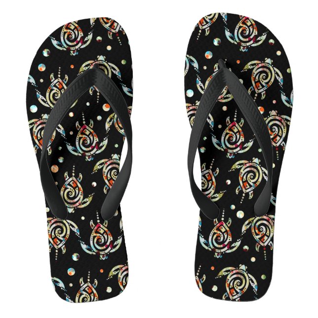 Shamanic Sea Turtles Pattern + your back. Jandals (Footbed)