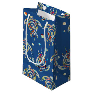 Shamanic Sea Turtles Pattern + your backgr. colour Small Gift Bag