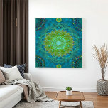 Shambala Tantric Nymphaea mandala art Canvas Print<br><div class="desc">This modern artwork,  adorned with green and turquoise hues,  evokes Earth and air,  symbolising a plea for climate awareness. Elevate your space with this gallery-quality piece,  crafted from archival paper and printed with pigment-based inks for lasting,  vibrant allure.</div>