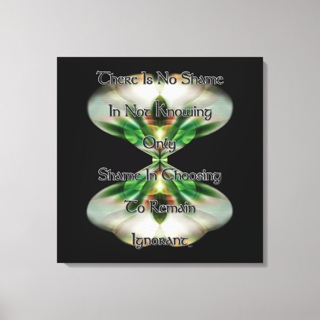 Shame and Ignorance Canvas Print (Front)