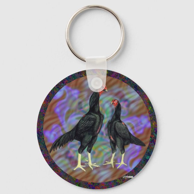 Shamo:  Black Pair Key Ring (Front)