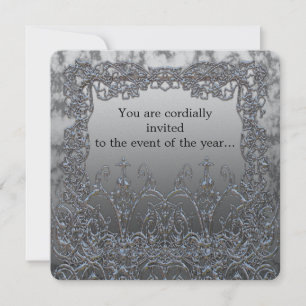 Shampton Elegant Metallic Silver Party Invitation