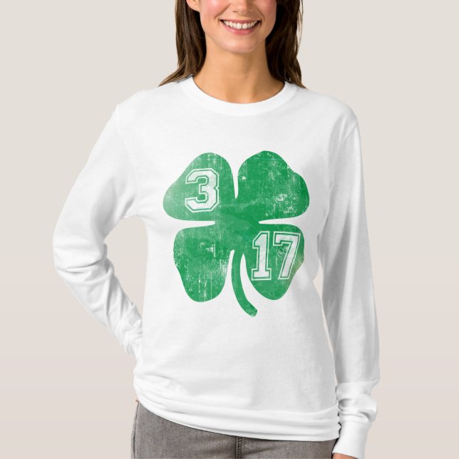 Shamrock 3/17 St Patricks Day T-Shirt (Front)