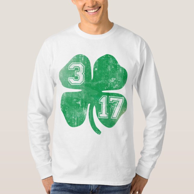 Shamrock 3/17 St Patricks Day T-Shirt (Front)