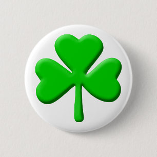 shamrock 3d 6 cm round badge
