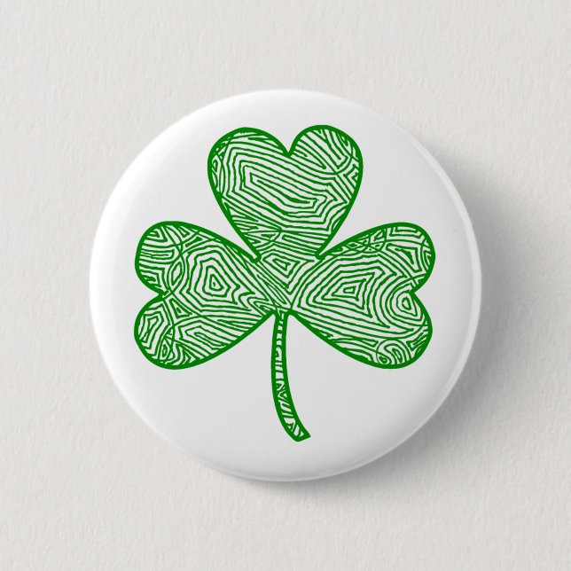 Shamrock 6 Cm Round Badge (Front)