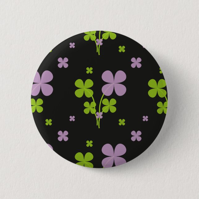 Shamrock 6 Cm Round Badge (Front)