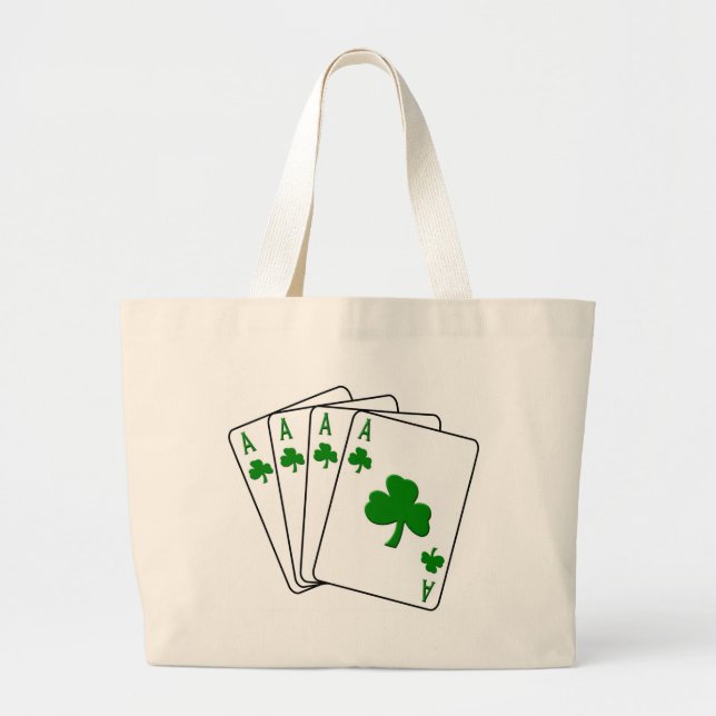 Shamrock Aces Large Tote Bag (Front)