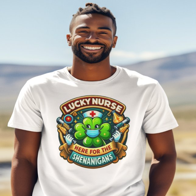 Shamrock Adorned Lucky Nurse shenanigan T-Shirt (Creator Uploaded)