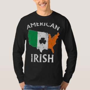 Shamrock American Flag St Patrick S Day Irish Prid T-Shirt