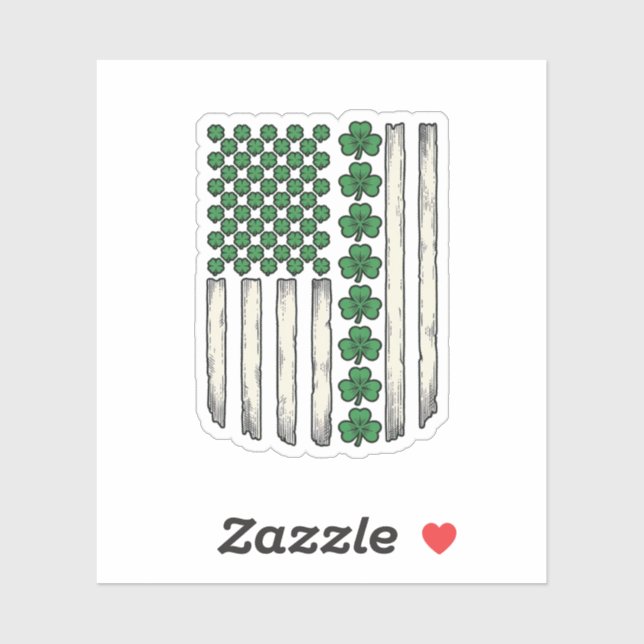 Shamrock American Flag Vintage Vector Design_1 (Sheet)