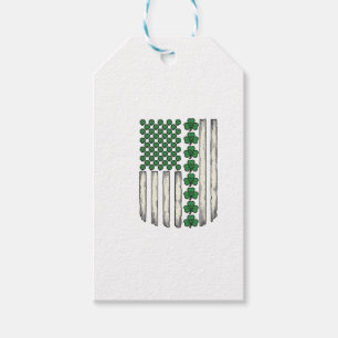 Shamrock American Flag Vintage Vector Design_1 Gift Tags
