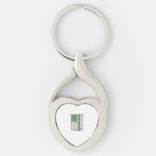 Shamrock American Flag Vintage Vector Design_1 Key Ring