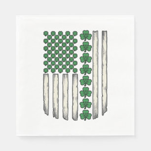Shamrock American Flag Vintage Vector Design_1 Napkin