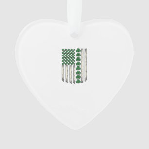 Shamrock American Flag Vintage Vector Design_1 Ornament
