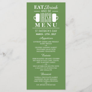 Shamrock and Beer Irish St Patrick's Day Menu