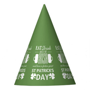 Shamrock and Beer Irish St Patrick's Day Party Hat