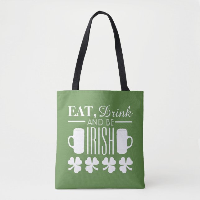 Shamrock and Beer Tote Bag (Front)
