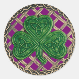 Shamrock And Celtic Knots Stickers Purple