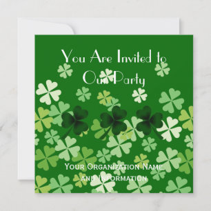 Shamrock and Four Leaf Clovers Invitation