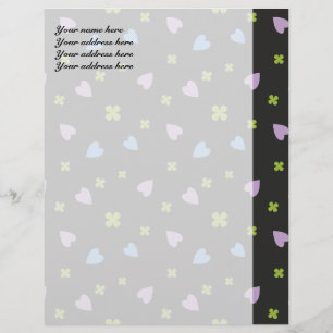 Shamrock and Hearts Pattern Customised Letterhead