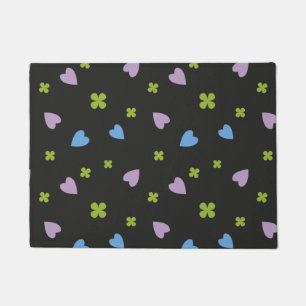Shamrock and Hearts Pattern Doormat
