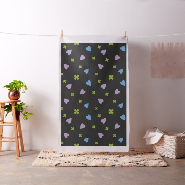Shamrock and Hearts Pattern Fabric (In Situ)