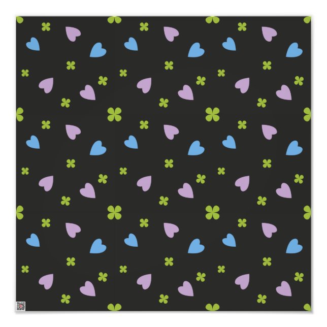 Shamrock and Hearts Pattern Photo Print (Front)