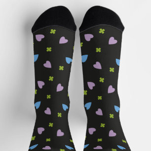 Shamrock and Hearts Pattern Socks